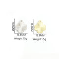 Crystal-Accented Silver Gold Four Leaf Clover Alloy Charms in 2 Styles view 2