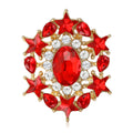 Star Frame Oval Crystal Brooch in Champagne Red White or Green view 1