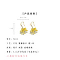 Gold Tone Yellow Resin And Clear Glass Cluster Hook Earrings view 3
