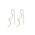 Gold Tone Wavy Threader Earrings Fashion Jewelry Design view 5