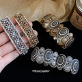 Filigree Flower Stretch Bracelet Gold Silver Disc 3 Styles view 1