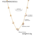 Gold Chain Irregular Natural Stone Station Necklace Multicolor view 7