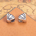 Fluted Shell Large Hole Bead Metal Jewelry Making Component In 2 Finishes view 3