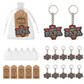 Super Papa Wood Keychain With Split Ring, Two Packaging Options view 1