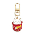 Gold Tone Maneki-Neko Enamel Keychains Lobster Clasp Three Styles view 7