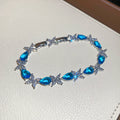 Teardrop Flower Crystal Bracelets Multicolor Blue Pink view 7