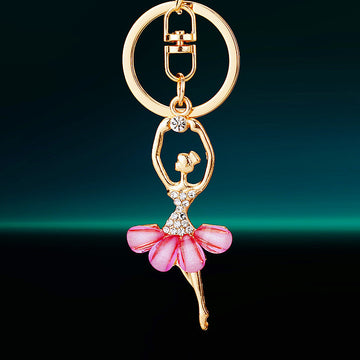 Jeweled Ballerina Angel Keychains in Six Bright Skirt Colors