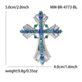 Ornate Cross Brooch An Ornate Silver-Tone Cross Set view 7
