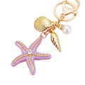 Crystal Starfish Keychains in Blue Purple Pink Yellow and Assorted Colors view 5