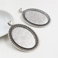 Rope Edge Oval Pendant Tray Jewelry Making Components view 3