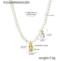 Shell Pearl Choker Necklace Gold Zircon Pendant Drop Styles view 7