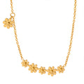 Delicate Gold Daisy Flower Bar Necklace Side Charm view 5