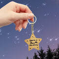 Wood Star You're a Star Keep Shining Keychain Gold Silver view 4