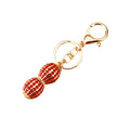 Jeweled Money Peanut Keychains in Red and Yellow with Two Wrist Loop Options view 5