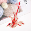 Red Rhinestone Bird Metal Christmas Tree Hanging Ornaments view 3