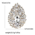 Large Teardrop Cluster Crystal Brooch Pin in Nine Colors view 9