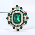 Rectangular Crystal Halo Brooch in Four Colors for Jackets Scarves and Lapels view 3