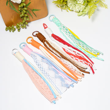 Lace Cord Tassel Keychain Multicolor Ribbon Fabric Charm