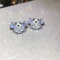 Crystal Winged Bear Clip On Earrings In Three Colors view 6