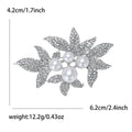 Rhinestone Pearl Leaf Cluster Brooch Gold Silver Tone view 6