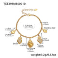 Gold Steel Heart Celestial Multi Charm Necklace Bracelet Set view 9