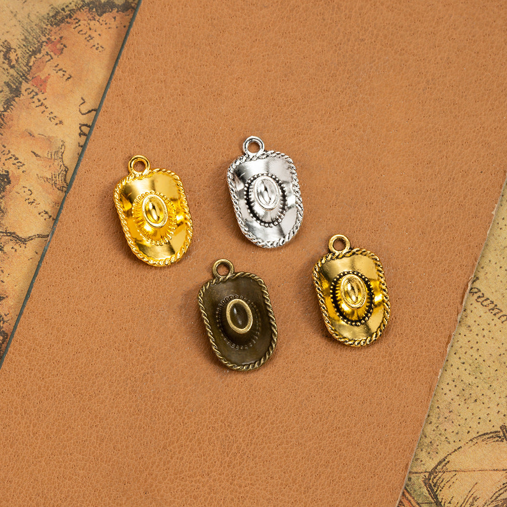 22x13mm 3D Cowboy Hat Charm Pendant