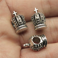 14x9x8mm 2.4g Antique Silver Zinc Alloy Crown Large Hole Beads for DIY Bracelet Jewelry Making