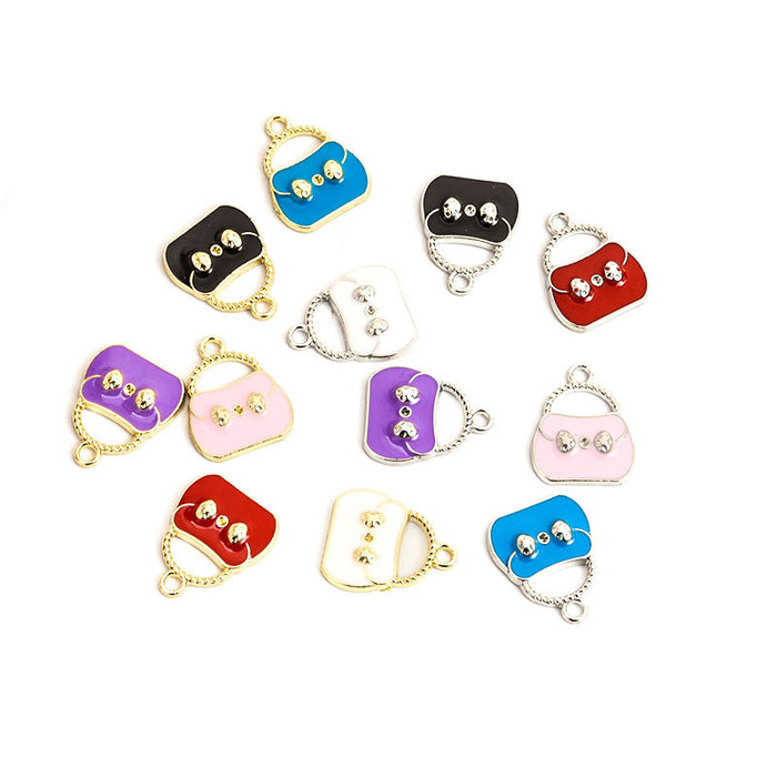 Enamel-Look Handbag Alloy Charms in 12 Styles for Jewelry Crafts