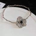 Leaf Flower Collar Necklace And Open Leaf Cuff Bracelets view 9