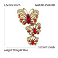 Rhinestone Triple Cascading Butterfly Brooch Antique Gold view 6