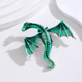 Red Silver Tone Winged Dragon Crystal Enamel Five Designs Metal Brooch Pin view 5