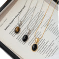 Oval Black Cabochon Pendant Necklace in Gold and Silver Tones view 5