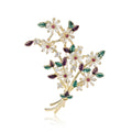 Daisy Bouquet Brooch with Multicolor Enamel Leaves view 5