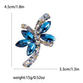 Crystal Bow Brooch with Blue or Pink Marquise Stones view 6