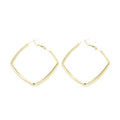 Large Double Layer Rounded Square Hoop Earrings in Two Finishes view 5