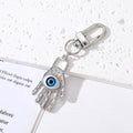 Gold and Silver Tone Geometric Hamsa and Eye Clip Keychains view 9
