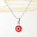 Round Evil Eye Pendant Necklaces in Ten Gold and Silver Tone Designs view 11