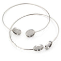 Slim Open Cuff Bracelets with Round End Pads in Two Styles view 5
