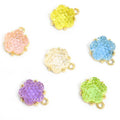 Textured Flower Cluster Metal Charms, 12 Colorways view 3