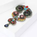Multicolor Rhinestone Bull Horn Brooch Enamel Drop Pin view 2