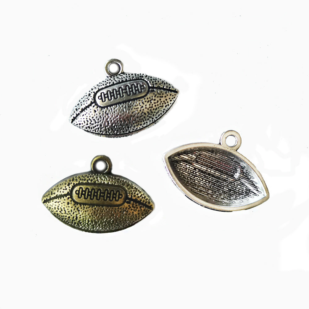 24x17mm Vintage Football Alloy Charm Pendant