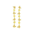 Long Butterfly Drop Earrings With Leaf And Crystal Chains view 5