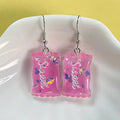Resin Candy Packet Sweet Glitter Drop Earrings 7 Colors view 11
