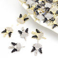 Enamel-Look And Crystal-Accented Gold Silver Ballerina Alloy Charms in 2 Styles view 1