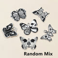 Black and White Skull Butterfly Metal Charms in Seven Styles view 12