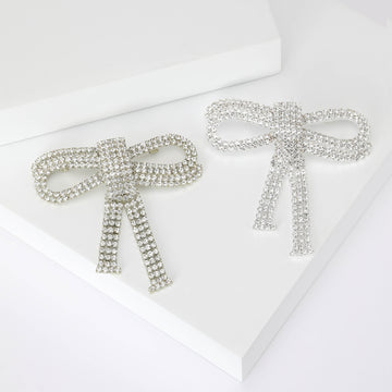 Crystal Bow Brooch In 2 Color Variants For Jackets and Scarves