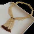 Long Multistrand Glass Bead Tassel Necklaces in Four Colors view 9