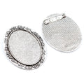 Ornate Oval Cabochon Brooch and Pendant Bezel Settings view 6