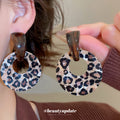 Chunky Leopard Print Resin Hoop Earrings in Two Patterns view 1