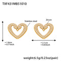 Gold Double Swan Open Heart Zircon Necklace Bracelet Earrings Ring view 7